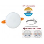 Downlight panel LED Redondo SIN MARCO 90mm 9W CCT corte ajustable 40 a 75mm
